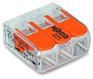 Wago Złącze zaciskowe Ilość PIN 3 221-413 50 szt przezroczysty pomarańczowy - Kostki, złączki, wtyczki - miniaturka - grafika 2