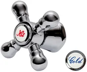 Akcesoria do armatury i ceramiki - TYCNER Pokrętło baterii "Retro&quot ciepła zimna woda wieloklin 15 zębów - miniaturka - grafika 1