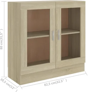VidaXL Witryna, kolor dąb sonoma, 82,5x30,5x80 cm, płyta wiórowa 802744 VidaXL - Witryny - miniaturka - grafika 7