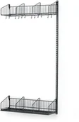 Wyposażenie sportowe i gimnastyczne - AJ Produkty Ścienny regał do szatni TRD, moduł dodatkowy, 900x2000 mm, ciemnoszary - miniaturka - grafika 1