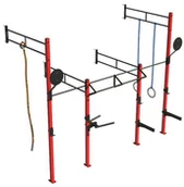 Atlasy do ćwiczeń - WooW XMOR FITNESS Brama Wall Rig dwustanowiskowa montowana do ściany z wyposażeniem XMOR z miejscem na Linę i Gimnastyczne) - miniaturka - grafika 1