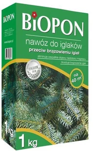 Biopon Nawóz do iglaków przeciw brązowieniu igieł, karton 1kg, marki - Nawozy ogrodnicze - miniaturka - grafika 2