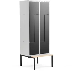 AJ Produkty Szafa ubraniowa typu Z, z ławeczką - Szafki BHP - miniaturka - grafika 3