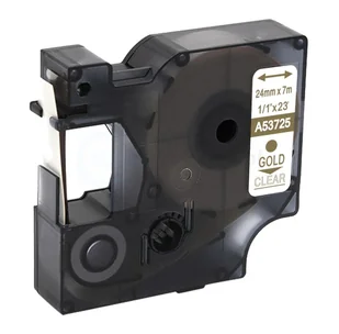 Dymo Taśma do D1 53725 24mm/7m Przeźroczysta/Złoty - Papier do drukarek - miniaturka - grafika 2