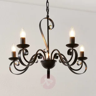 Lindby Shervan żyrandol, 5-punktowy, brązowy - Lampy sufitowe - miniaturka - grafika 5