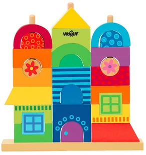 Woodyland Klocki na palikach Mój dom - zabawka drewniana WD90235 - Klocki - miniaturka - grafika 2