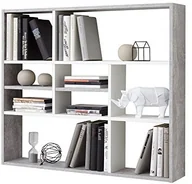 Półki łazienkowe - Unbekannt FMD meble Mika regał ścienny, drewno, beton/biały, 90 x 16 x 78.5 cm 269-001 - miniaturka - grafika 1