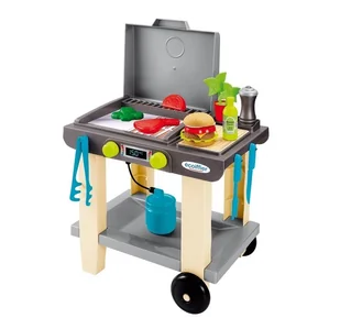 Ecoiffier Duży Grill "Gazowy" z Akcesoriami Hamburger, Stek, Warzywa 23 el. 4669 - Zabawki i gry sportowe - miniaturka - grafika 2