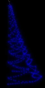 vidaXL Choinka ścienna z hakiem, 720 punktów LED, niebieska, 5 m! 328646 - Lampy ogrodowe - miniaturka - grafika 3