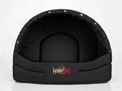 Legowiska dla psów - Hobbydog Budka suflera dla psa, czarna w łapki, 55x43x38 cm - miniaturka - grafika 1