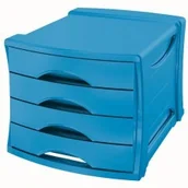 Półki na dokumenty - Pojemnik z szufladami Europost Vivida niebieski ES584-17 - miniaturka - grafika 1