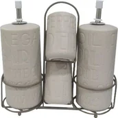 Pojemniki na przyprawy - Maestro CERAMICZNY ZESTAW DO PRZYPRAW 5 ELE MR-20028-04S - miniaturka - grafika 1