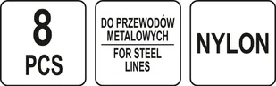 Yato ZACISKI DO ZAŚLEPIANIA PRZEWODÓW METALOWYCH ZESTAW 8 SZTUK YT-08391 YT-08391 - Inne mocowania - miniaturka - grafika 5