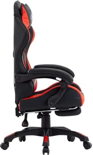 vidaXL Lumarko Fotel dla gracza, z podnóżkiem, czerwono-czarny, sztuczna skóra 287987 - Fotele gamingowe - miniaturka - grafika 3