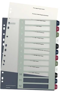 Leitz A4 Register, 20 notatniki Rexel Advance posiadają w biurze, okładki, ekstra szeroka, PP, Style, wielokolorowa, wielokolorowa 12380000 - Zakładki do książek - miniaturka - grafika 2