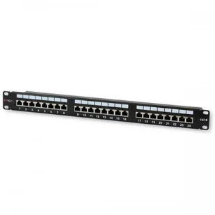 Techly Techly Patch panel 19 1U STP 24 porty RJ45 Cat6 T568A/B z półką czarny 022878 - Panele krosownicze - miniaturka - grafika 3