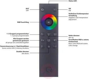 Paul Neuhaus Inteligentna lampa sufitowa ciemnoszara 79 cm z pilotem - Ronith - Systemy inteligentnych domów - miniaturka - grafika 3
