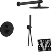 Baterie podtynkowe - Laveo Laveo Pretto bateria natryskowa podtynkowa ścienna bez zestawu natryskowego czarna BAO 701P BAO 701P - miniaturka - grafika 1