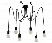 Lampy sufitowe - SUPERLED Lampa Wisząca Z Serii Retro &amp Loft Model Sl6446 Pająk 6X E27 Czarna LAMPA-SL6446 - miniaturka - grafika 1