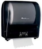 Dozowniki papieru i mydła dla firm - Merida Automatyczny pojemnik na ręczniki papierowe w roli Maxi SOLID CUT czarny połysk cjc303 - miniaturka - grafika 1