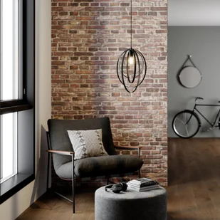 Euluna Lampa wisząca Ringo, 1-punktowa, czarna - Lampy sufitowe - miniaturka - grafika 2