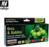Kolejki i akcesoria - Vallejo Game Color Zestaw 8 farb - Orcs & Goblins by Angel Giraldez Vallejo 72304 - miniaturka - grafika 1