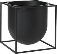 Donice - By Lassen Osłonka na doniczkę Kubus 23 cm czarna na stojaku 24003 - miniaturka - grafika 1