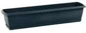 Donice - Prosperplast Skrzynka balkonowa 78.6 x 18.4 cm plastikowa antracytowa z podstawką - miniaturka - grafika 1