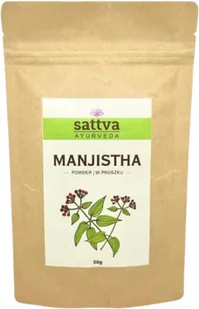 Sattva MANJISTA maseczka w proszku do twarzy i włosów 50g sattva AYURVEDA 8905075000271 - Wcierki do włosów - miniaturka - grafika 2