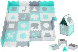 Moby System Mata puzzle XL 150 x 150 x 1 cm - z obrzeżem - pianka EVA - zielona PUZZLE MAT PMF2 - Maty piankowe - miniaturka - grafika 6