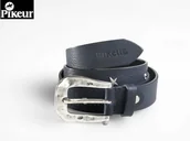 Akcesoria jeździeckie - Pikeur Pasek do spodni skórzany STARS & STRASS granatowy - 306_171 - miniaturka - grafika 1