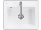 Zlewozmywaki - Villeroy & Boch Subway 60 S Classicline (ceramiczny) 510x600mm KM stone [Biały mat] (330901RW) - miniaturka - grafika 1