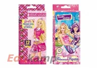 Przybory szkolne - St. Majewski Kredki Kredki trójkątne "Barbie"12 kolorów cienkie KR72PRU - miniaturka - grafika 1