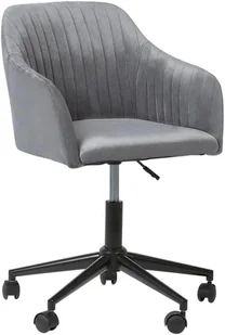 Fotel biurowy, krzesło biurowe Beliani Krzesło biurowe regulowane welurowe szare VENICE - Fotele i krzesła biurowe - miniaturka - grafika 3