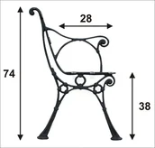 Pozostałe meble ogrodowe - NoName Noga duża do ławki z oparciem bocznym 5 desek NOGA OPA O3 - miniaturka - grafika 1