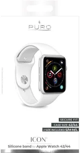 PURO ICON - Elastyczny pasek sportowy do Apple Watch 42/44/45 mm (S/M & M/L) (biały) b2btrade-15013-0 - Akcesoria do smartwatchy - miniaturka - grafika 5