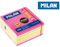 MILAN Karteczki fluo mix kostka 76 x 76 mm 400 sztuk - Szkolne artykuły papiernicze - miniaturka - grafika 3