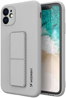Etui i futerały do telefonów - Wozinsky Kickstand Case elastyczne silikonowe etui z podstawką iPhone 12 Pro Max szary - miniaturka - grafika 1