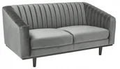 Sofy i kanapy - Signal SOFA ASPREY 2 VELVET SZARY BLUVEL 14/ WENGE - miniaturka - grafika 1