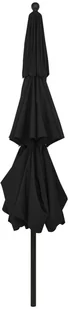 vidaXL 3-poziomowy parasol na aluminiowym słupku, czarny, 3,5 m vidaXL - Parasole ogrodowe - miniaturka - grafika 6