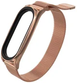 Akcesoria do smartwatchy - Hurtel Zamienna metalowa opaska bransoleta pasek do Xiaomi Mi Band 5 / Mi Band 4 / Mi Band 3 złoto-różowy - miniaturka - grafika 1