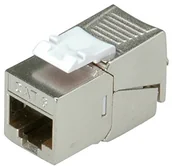 Kable miedziane - Rotronic ROLINE 26110377 Kat.6 Keystone, ekranowany, bez użycia narzędzi, Slim moduł Srebrny 26110377 - miniaturka - grafika 1