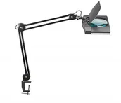 Lampy stojące - MAUL Lampka LED z lupą na biurko MAULvitrum, 7W, mocowana zaciskiem, czarna M8265090 - miniaturka - grafika 1