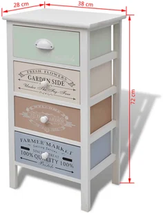 vidaXL Szafka w stylu shabby chic z 4 szufladami drewno - Komody - miniaturka - grafika 8