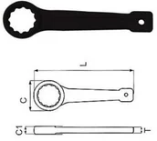 Klucze i nasadki - Jonnesway Klucz oczkowo udarowy jednostronny 30 mm - miniaturka - grafika 1
