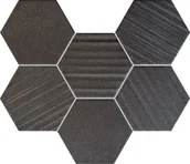Płytki ceramiczne - Tubądzin HORIZON MOZAIKA ŚCIENNA HEX BLACK 28,9x22,1 GAT 1 - miniaturka - grafika 1