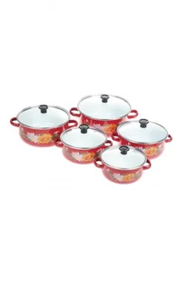 Klausberg Zestaw Garnków Emaliowanych 10 ele Kb-7170-BG KB-7170-BG - Zestawy garnków i patelni - miniaturka - grafika 2