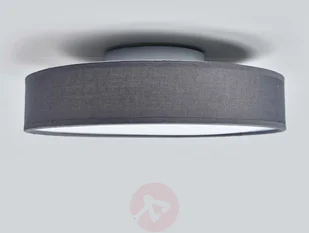 Szara, tekstylna lampa sufitowa LED Saira, 30 cm - Lampy sufitowe - miniaturka - grafika 4