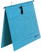 Teczki i skoroszyty - FALKEN Skoroszyt zawieszkowy Falken UniReg opakowanie 5 szt. Wyprodukowano w Niemczech. Tekturowy A4 z plastikową fiszką do opisu niebieski Idealny do kartoteki do biur i urzędów. Błękitny Anioł 11287885 - miniaturka - grafika 1