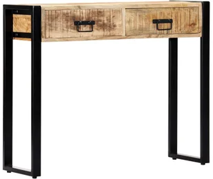 vidaXL Stolik typu konsola, 90 x 30 x 75 cm, lite drewno mango - Konsole i sekretarzyki - miniaturka - grafika 8